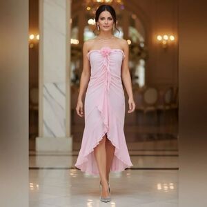 Tiger Mist Strapless Dress in Soft Pink